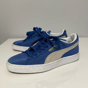 Puma Women’s Suede Low Top Classic Athletic Shoes Blue/White Size US 6 #36221364